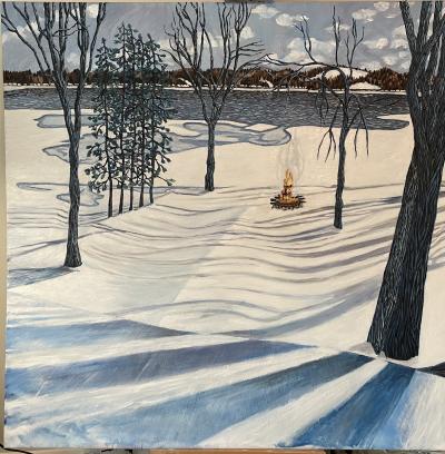 Walnut Retreat ( The Purge ) | Winter on the mighty Ottawa River by-cork-ireland-freelance-artist---art-van-leeuwen 