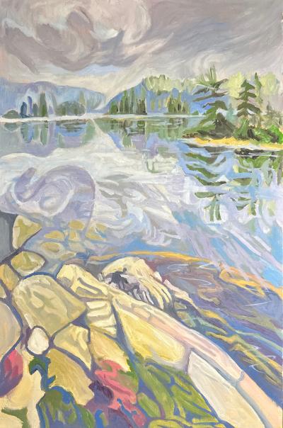 coffee-stop-grace-lake---killarney-provincial-park---ontario-by-canadian-artist-art-van-leeuwen